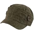 Summer Linen Military Castro Cadet Button Cap Hat Charcoal