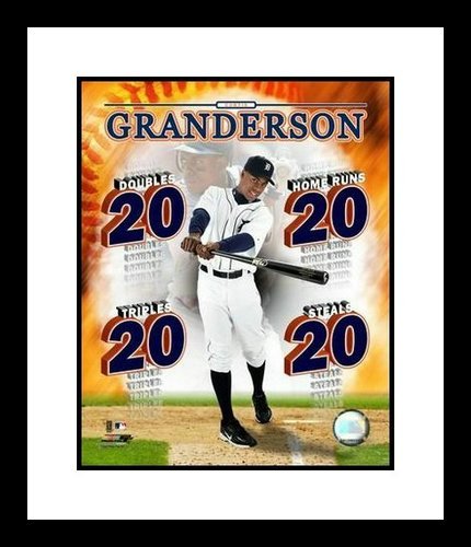 Curtis Granderson Framed 8x10 Photo - Detroit Tigers 20-20-20-20 Collage