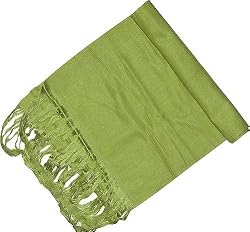 Silk Scarf Men Cashmere Handmade Gifts Green 58 x 13 inches