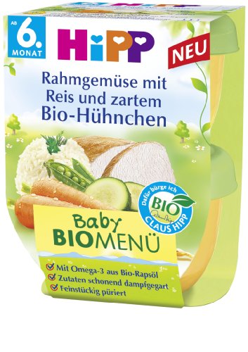Hipp Rahmgemüse mit Reis und zartem Bio-Hühnchen, 2-er Pack (2 x 380 g) - Bio