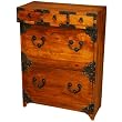 Handmade 38" Rustic / Antique Style Dresser With Custom Hardware Trim & Exotic Arc Drawers
