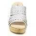 Nature Breeze Warrant-01 Women's Rhinestone Glitter Slingback Wedge Sandals