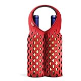 Built 2-Bottle Fishnet Wine Tote, Ski Patrol Red