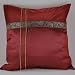 Deep Red Thai Elephant Band 18"x18" Decorative Silk Throw Pillow Cover