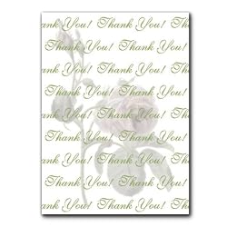 Thank You with French School Rose 19th c. - 5" x 7" Vellum Overlay Greeting Card