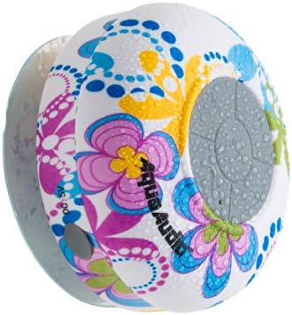 AquaAudio Mini Ultra Portable Waterproof Bluetooth Wireless Stereo Speakers with Suction Cup for Showers, Bathroom, Pool, Boat, Car, Beach, Outdoor etc. | For All Devices with Bluetooth Capability + Siri Compatible - 6 Hours Playtime / with Built-in Mic for use as a Powerful Handsfree Speakerphone (Flower)