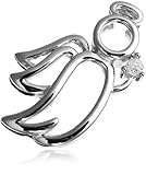 10k White Gold Diamond Angel Pendant (.035 ct, I-J Color, I3 Clarity)