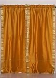 Indo Mustard Orange Rod Pocket Sari Sheer Curtain 43 in. x 84 in. - Piece