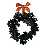 View Grasslands Road Pretty Wicked Black Leaf Wreath with Ribbon Hanger Grasslands Road Pretty Wicked Black Leaf Wreath with Ribbon Hanger Picture