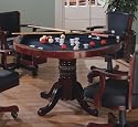 Furniture online: 3-in-1 Cherry Finish Wood Dining, Poker, Bumper Table