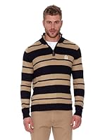 CLK Jersey Stripes Half Zipper (Marino / Beige)
