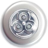 LED�v�b�V�����C�g ���d�r�� LED���C�g �z���s�v �ȒP���t�� �^�b�`���C�g SILVER(�V���o�[) 3�Z�b�gNA�ɂ��