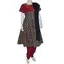 Indian Salwar Suit Printed Embroidered Cotton Womens Casual Clothes Size S (slk393)