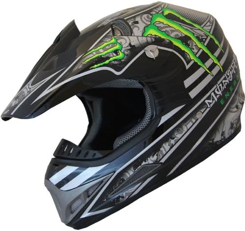 DOT ATV Motocross Helmet Combo 405_161 Green/Black+gloves+goggles (L)