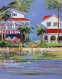 Beach Resort II HIGH QUALITY CANVAS Print With Light Added BRUSHSTROKES Jane Slivka 22x28