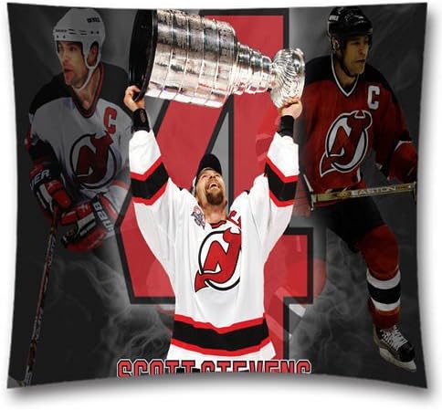 NHL Throw Pillow Cushion Covers, New Jersey Devils Square Decorative Throw Pillowcases, Pure Cotton, Bedding, Sofa, Couch, Size: 18x18 inches (45x45 cm) Ball Game Theme 4326