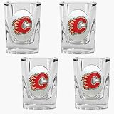 Review Great American Products  / Calgary Flames 4 Piece Square Shot Glass Set