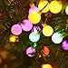 LEVIITEC Solar Party String Lights, 50 LED Outdoor Decorative Lights Fairy Ball with Light Sensor for Holiday, Patio, Lawn & Garden Decorations 22.3ft 8 Modes Waterproof Multicolor