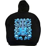 IMAGE OF JUNIORS FULL-ZIP HOODY : BLACK - LARGE - Electric Guitar Skull Pile - - Goth Punk Emo