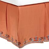 1891 by SFERRA Garland Linen 3-Piece Panel Queen Bedskirt, Sunset by 1891 SFERRA