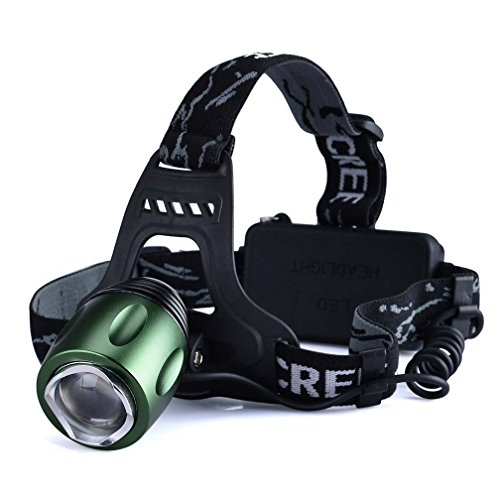 Happiness At Home 1600Lm CREE LED Zoomable Rotating Headlight, Tactical Headlamp 3 Switch Modes Rechargeable CREE T6 LED Headlamp Torch Light with Charger