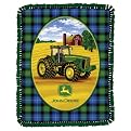 John Deere Fleece Throw Kit - Green (48x60")