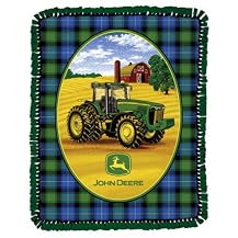 John Deere Fleece Throw Kit - Green (48x60")