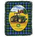 John Deere Fleece Throw Kit - Green (48x60")