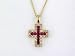 14K .70 CTW Ruby & Diamond Religious Cross