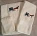 Embroidered Amish Horse & Buggy on a Cream Bath Towel Set
