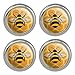 Bee on Honeycomb Metal Craft Sewing Novelty Buttons - Set of 4