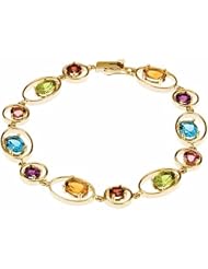 14K Yellow Gold Multi-Gemstone Bracelet -- LIFETIME WARRANTY