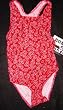 Girls 1 PC T-Back Red/White Ditsy