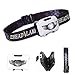 Wsky LED Headlamp,Super Brightest LED Flashlight with Red Light,120 Lm IPX6 Waterproof Portable Headlamp with Adjustable Comfortable Headband for Outdoor Sports & Home Use(Battery not Included)(White)
