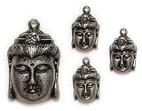 Blue Moon Lost & Found Metal Charms, Thai Buddha Ox Silver, 4/Pkg