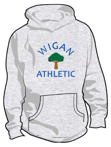 Wigan Athletic Basic Logo Soccer Hoodie, Adult Small - Ash Grey
