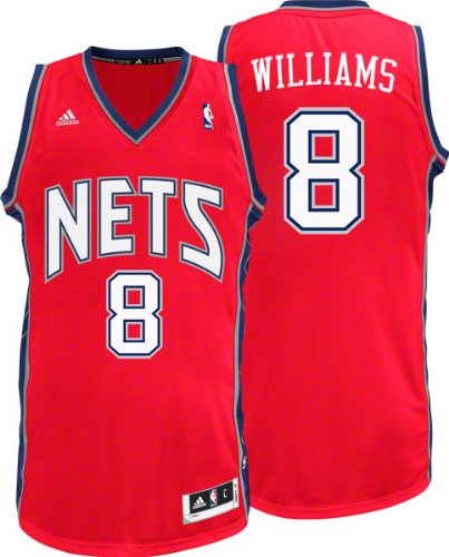 NBA Men's New Jersey Nets Deron Williams Revolution 30 Road Swingman Jersey (Red, X-Large)