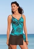 Chadwicks Tropical Swim Collection Tie-Front Classic Top