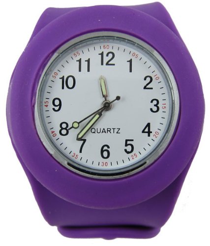 Acczilla Slap Watch - Silicone Slap On Watch - Purple - Large