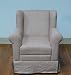 Kids Boys Wingback Chair with Red Ticking in Beige Fabric