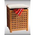 W�schebox mit Sitzkissen Walnuss W�schetruhe W�schepuff