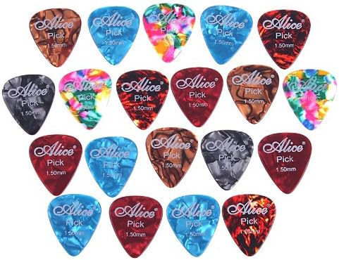 Kingzer 20 PCS 1.5mm Cool Celluloid Guitar Picks Plectrums Smooth Colorful