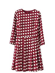 Round Neck Linen Dots Print Long Sleeves  Dress