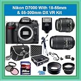 Nikon D7000 DX VR Package Includes 18-55mm DX VR Lens+ 55-300mm DX VR Lens + 32GB SDHC & Much More!!