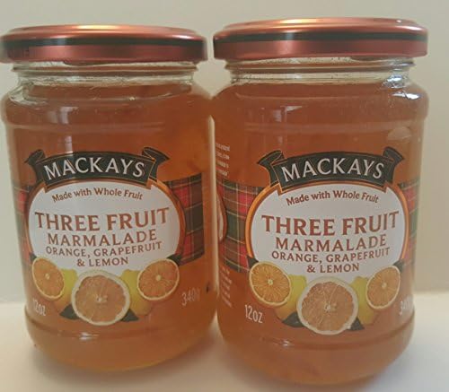 Mackay Three Fruit Marmalade Orange Grapefruit Lemon Bundle of 2 Jelly Spread Made With Whole Fruit