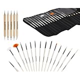 Bundle Monster New Pro 20pc Nail Art Design Painting Detailing Brushes & Dotting Pen / Dotter Tool Kit Set