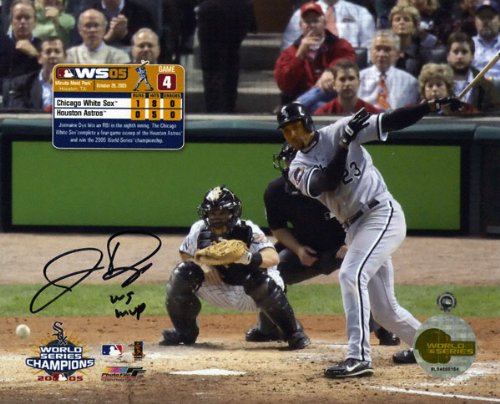 Jermaine Dye Chicago White Sox 8x10 Autographed Photograph with ''WS MVP'' Inscription