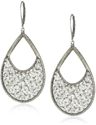 Dana Kellin Elegant Crystal Silver Dark Silver Shade Earrings