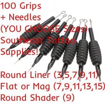 100pcs Disposable Tattoo Needle and Tube 3/4 Grip RL/RS/M1 by Pro Tattoo Depot