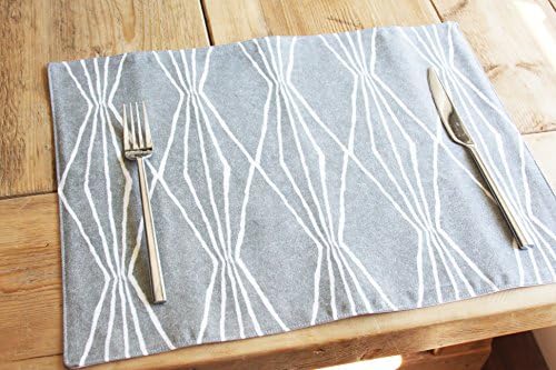 Grey Long Diamond Design - Set of 4
